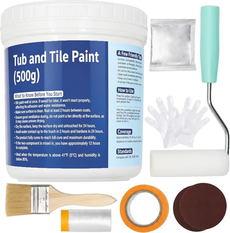 Oriflame Tub & Tile Refinishing Kit – 17.6oz White Water-Based Tile Paint