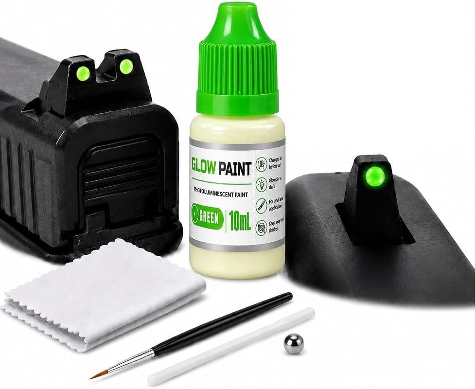 Glow-On Tritium Gun Sight Paint: Glow in the Dark Acrylic with Green G